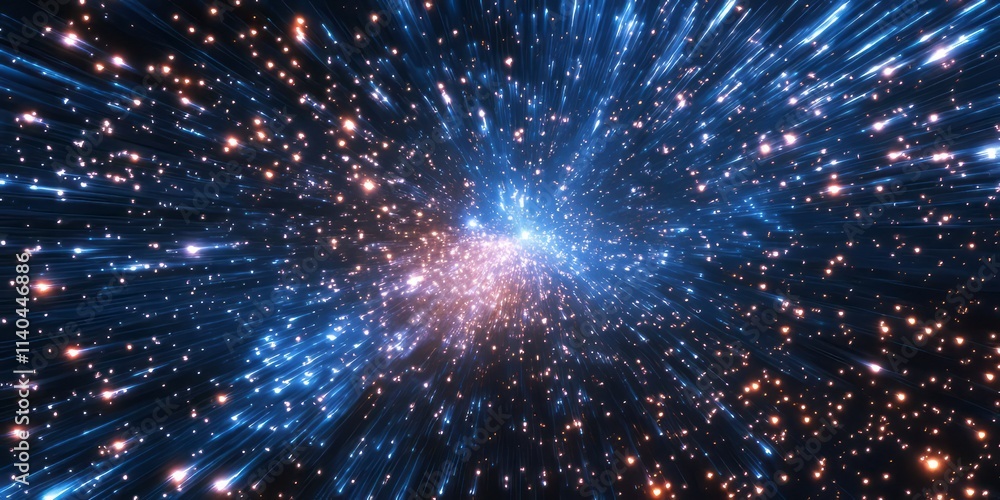 Fototapeta premium Cosmic ray visualizations showcasing vibrant textures and dynamic patterns across the universe