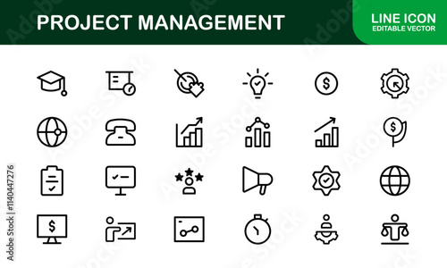 Versatile Project Management Icons - Designed for Task Management, Scheduling, and Team Tools photo