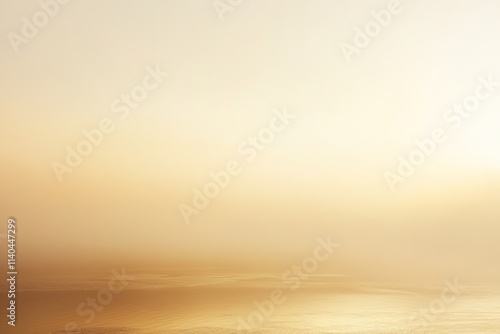 Golden serene seascape with gradient sky at sunrise