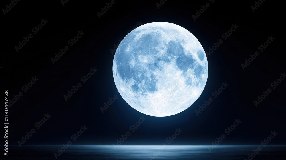A large, luminous moon against a dark background. A large, luminous moon against a dark background.