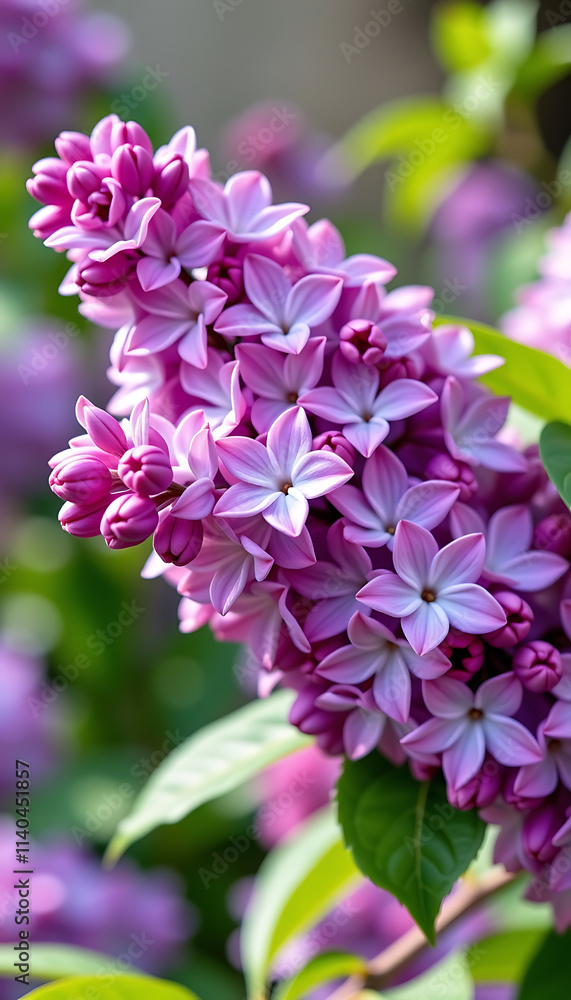 Lilac Breeze - Soft lilacs blowing gently in the wind filling the air with their sweet scent. background copyspace