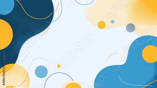 Abstract Background with Blue and Yellow Shapes