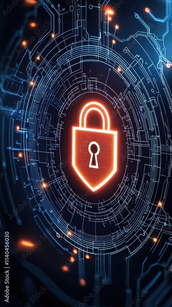 Digital Security Concept with Abstract Technology Background Featuring a Lock Icon and Circuit Patterns Representing Cyber Protection and Data Safety Digital Security Concept with Abstract Technology Background Featuring a Lock Icon and Circuit Patterns Representing Cyber Protection and Data Safety