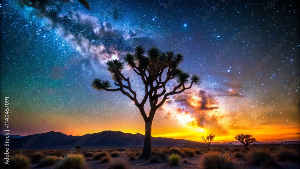 Joshua Tree Night Sky Minimalist Photography: Starry Desert Landscape, Dark Night, Minimalist Scene, Celestial Wonders Joshua Tree Night Sky Minimalist Photography: Starry Desert Landscape, Dark Night, Minimalist Scene, Celestial Wonders
