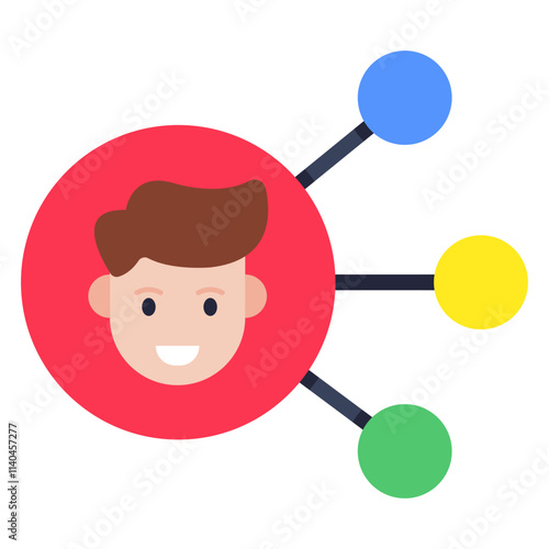 Editable design icon of user network