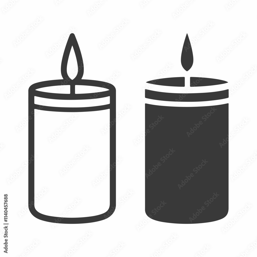 Candle line art drawing icon vector illustration Candle line art drawing icon vector illustration