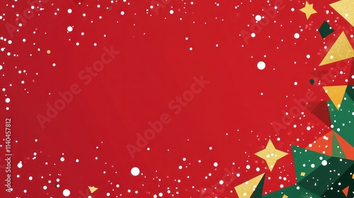 Minimalist Christmas Frame with Colorful Border Design Perfect for Holiday Greetings and Festive Backgrounds