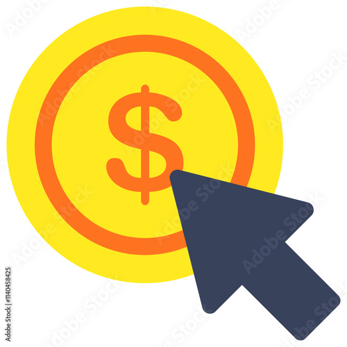 Conceptual flat design icon of pay per click