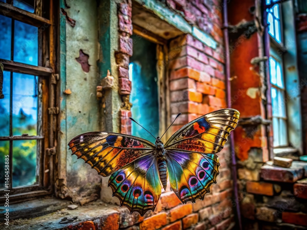 Kallima Inachus Butterfly Urban Exploration Photography: Abandoned Building, Grunge, Decay, Nature Meets City Kallima Inachus Butterfly Urban Exploration Photography: Abandoned Building, Grunge, Decay, Nature Meets City