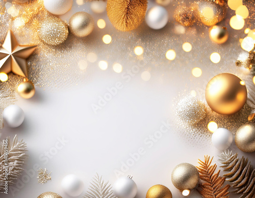 Ramka kartka świąteczna złota