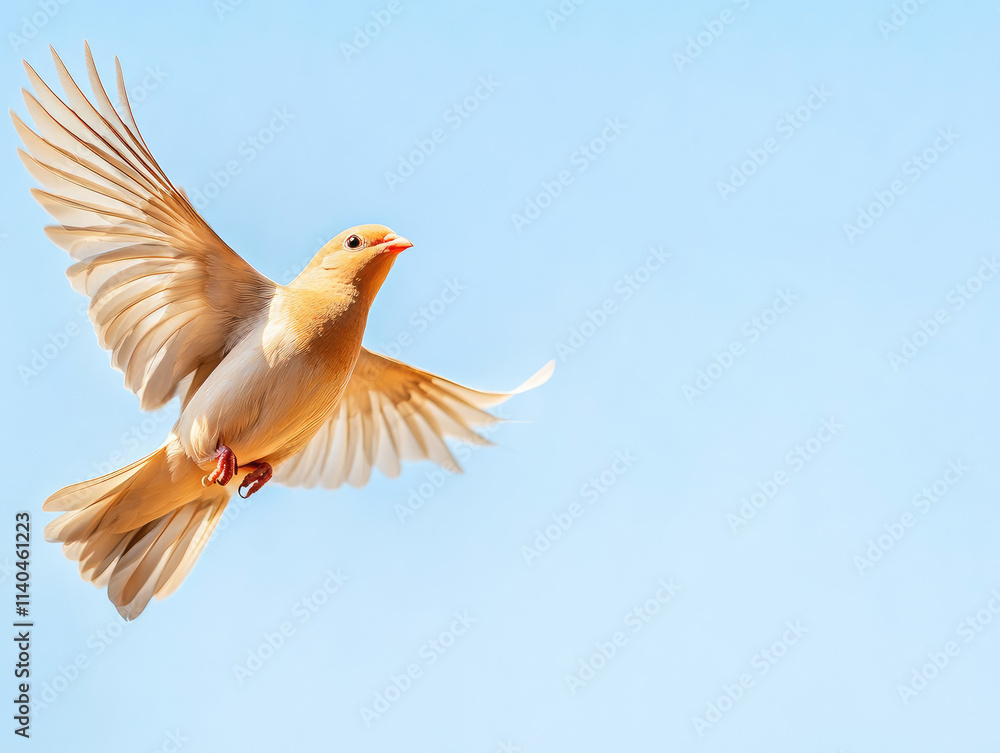 Fototapeta premium Bird in flight open sky nature photography serene environment aerial view freedom concept