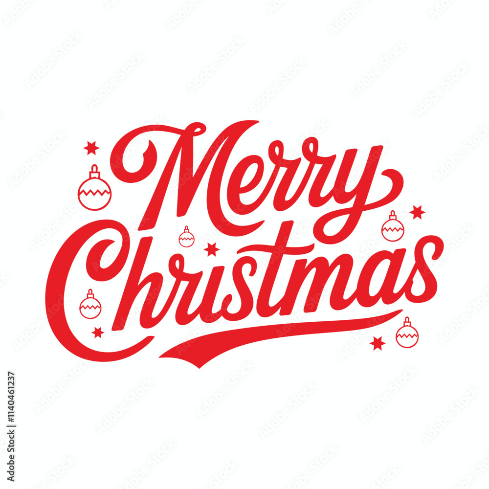 Merry Christmas Typography Banner Design. Merry Christmas Typography Banner Design.