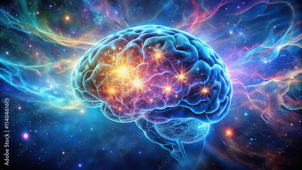 Stock photo of cosmic radiance illuminating the depth of field in the brain Stock photo of cosmic radiance illuminating the depth of field in the brain
