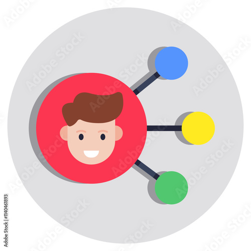 Editable design icon of user network