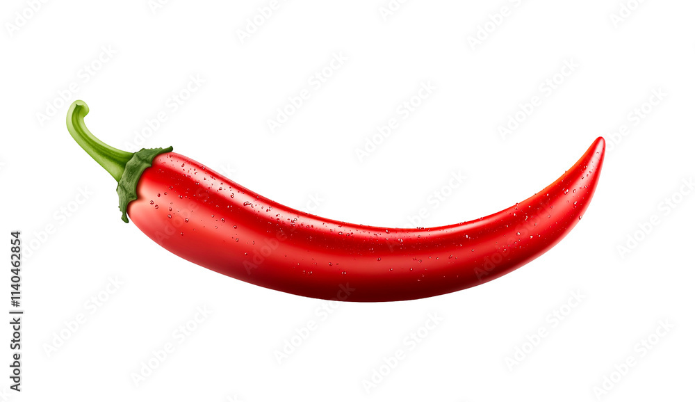 One Single Chili Pepper with Bold Color One Single Chili Pepper with Bold Color