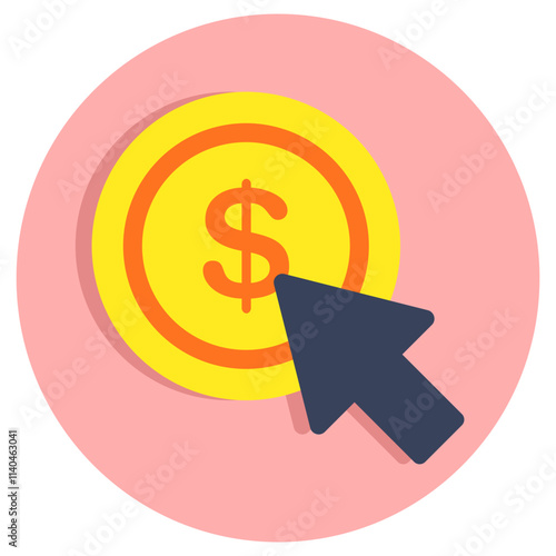 Conceptual flat design icon of pay per click