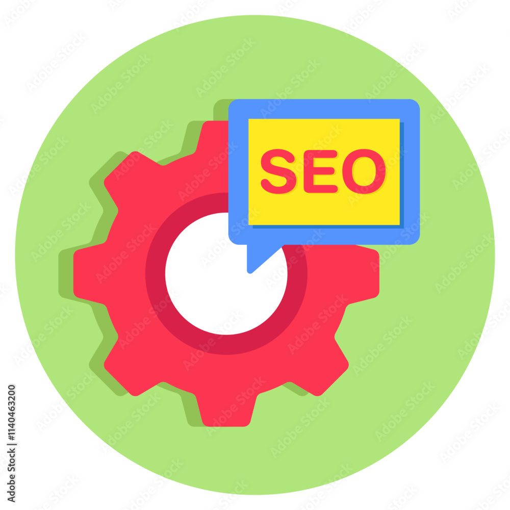 Conceptual flat design icon of seo setting Conceptual flat design icon of seo setting