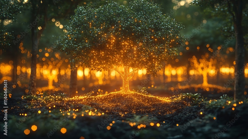 Naklejka premium Holographic Learning Tool Helps Students Grow a Forest of Knowledge Through Mastery