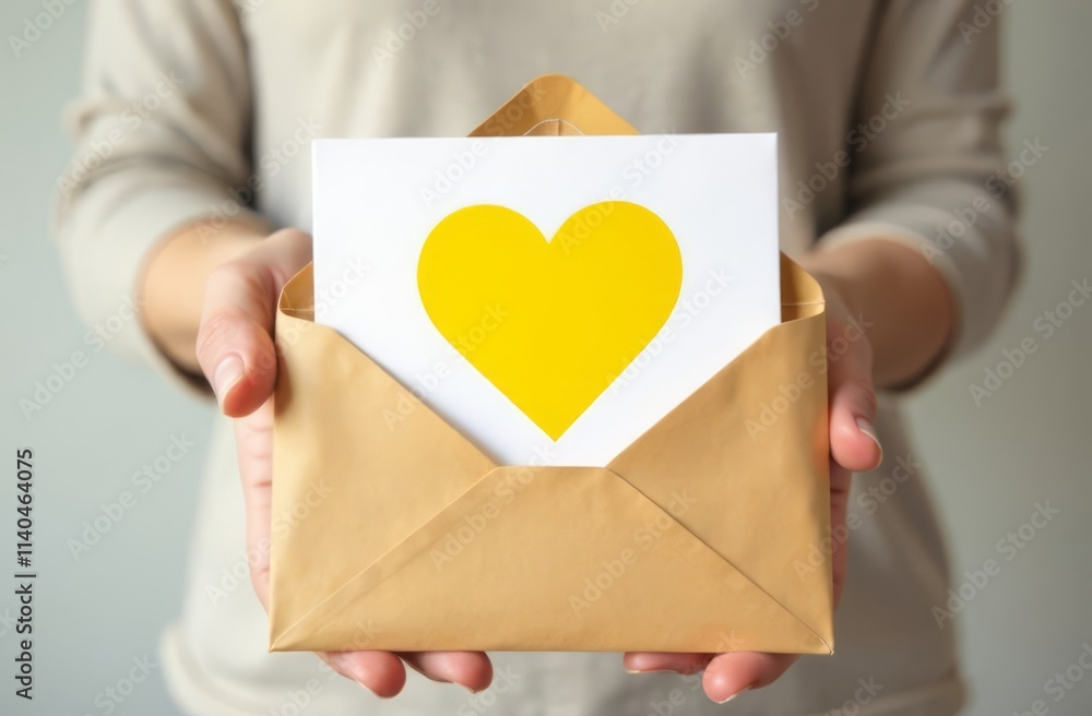 person holding a heart envelope person holding a heart envelope