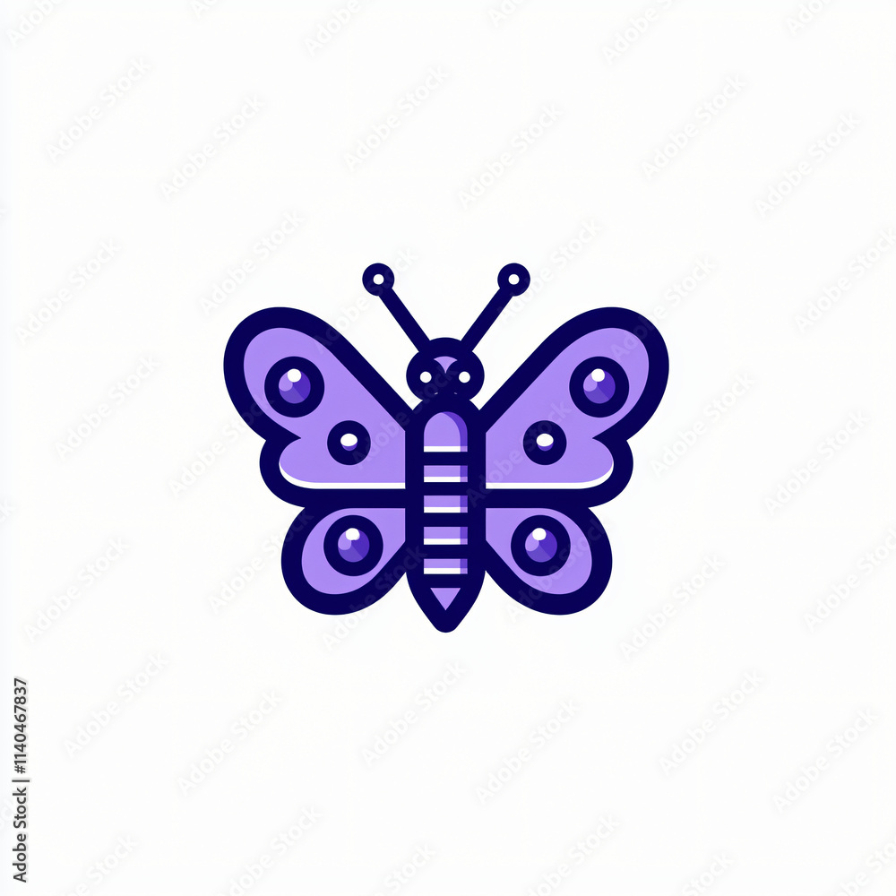 minimalist vector illustration of a purple butterfly, isolated on white background minimalist vector illustration of a purple butterfly, isolated on white background