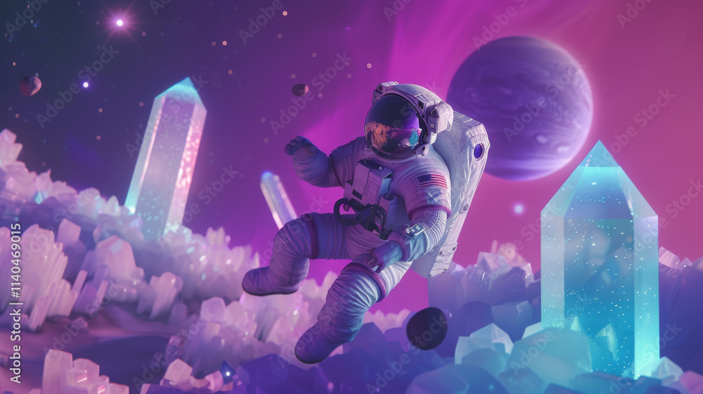 Obraz premium The image description could be: Spaceship flying through space
