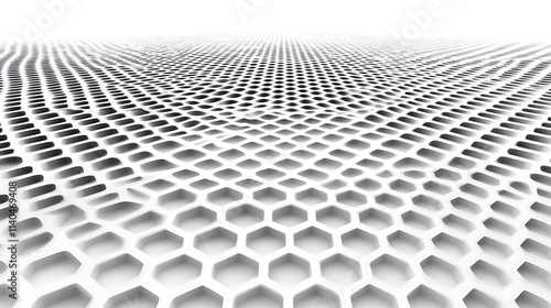 Wallpaper Mural Abstract Hexagonal Grid 3D Render: A Modern Geometric Design. AI Generated Torontodigital.ca