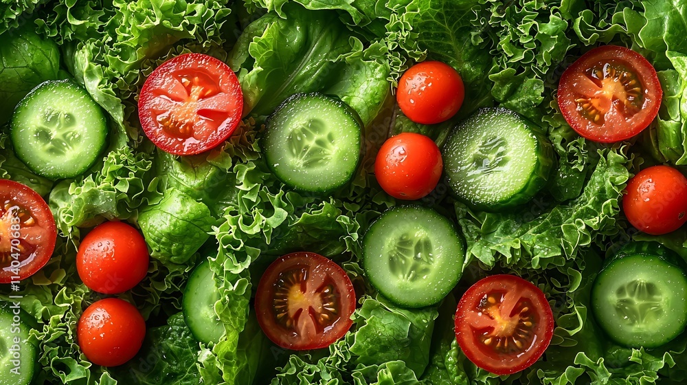 Fresh 3D Mini Salad Pattern in Healthy Food Themed Background with Copy Space Fresh 3D Mini Salad Pattern in Healthy Food Themed Background with Copy Space