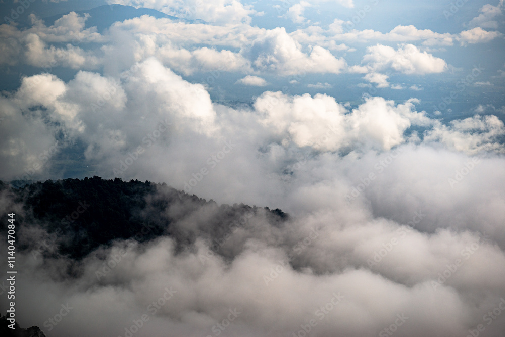 Landscape of the morning sea of mist on the top of a mountain in Thailand. Landscape of the morning sea of mist on the top of a mountain in Thailand.