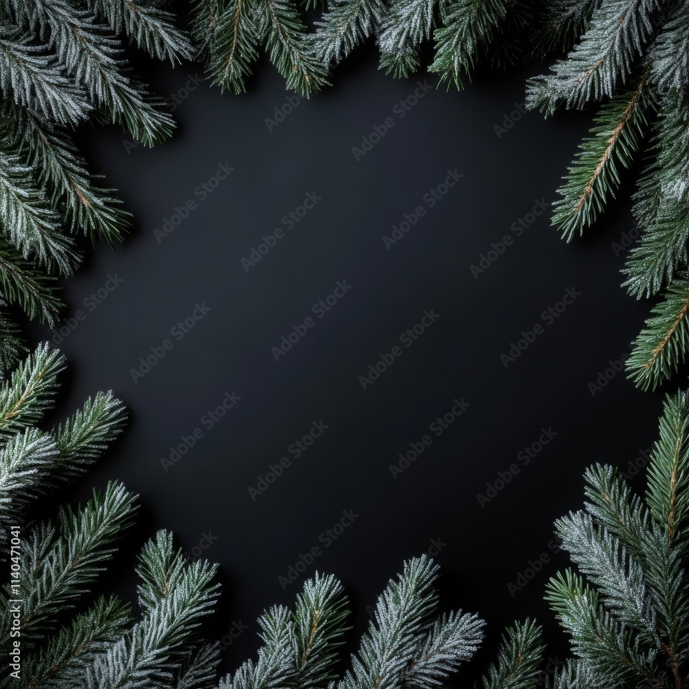 Fir-framed Christmas background with space for words Fir-framed Christmas background with space for words