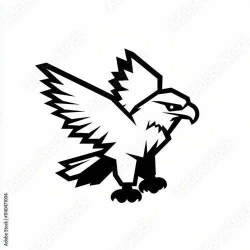 minimalist vector logo of eagle with wing spread  photo