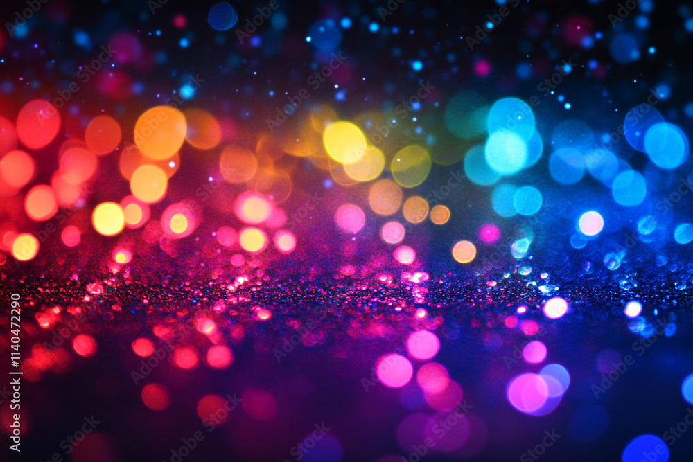 Colorful blurred lights create a vibrant nighttime atmosphere for celebrations and events Colorful blurred lights create a vibrant nighttime atmosphere for celebrations and events