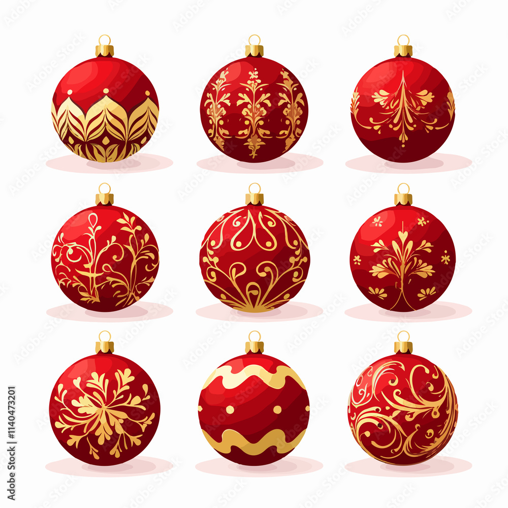 Festive Christmas Decorative Balls Vector Illustration for Holiday Decorations Festive Christmas Decorative Balls Vector Illustration for Holiday Decorations