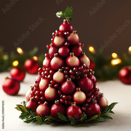 [Christmas tree with multicolored spherical ornaments] Festive Multi-Sphere Christmas Tree Display with Gold Accents photo