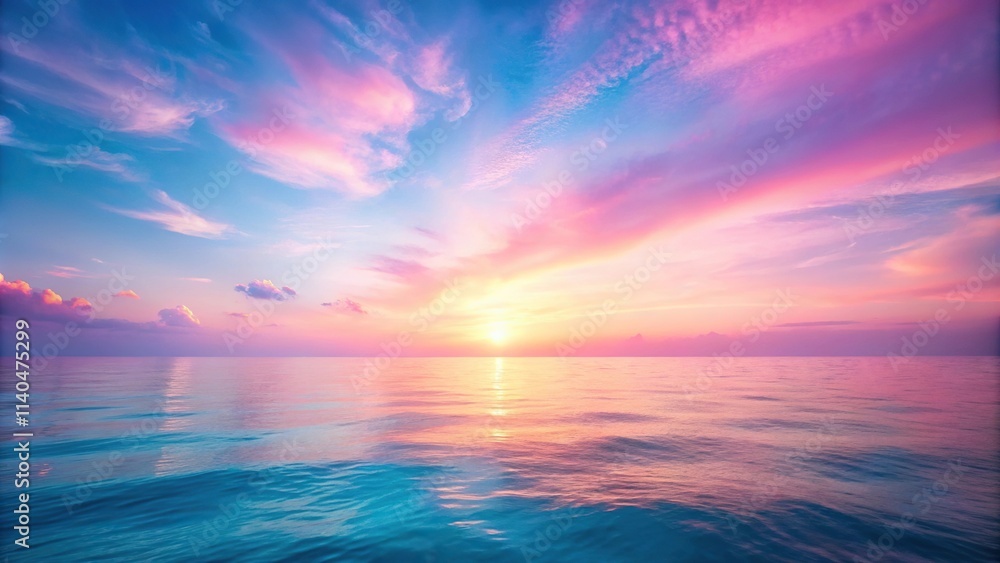 Stunning pink and light blue gradient background fading into soft white like a dreamy sunset over the ocean Stunning pink and light blue gradient background fading into soft white like a dreamy sunset over the ocean
