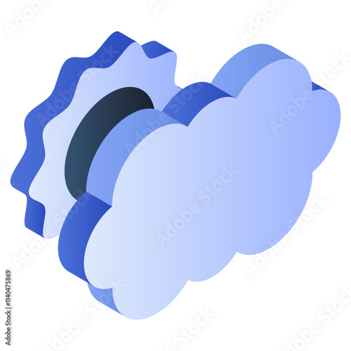 A unique design icon of partly cloudy day