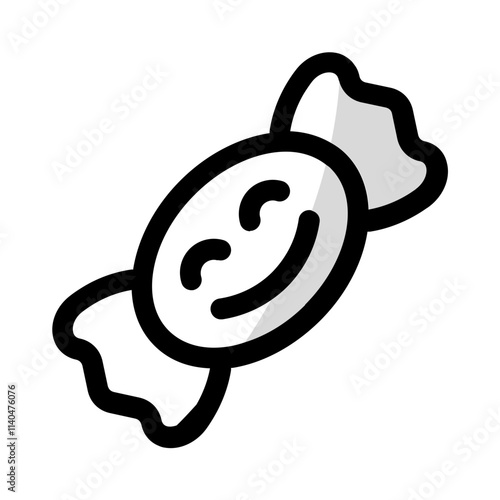 smile candy icon with shady style, perfect for user interface projects