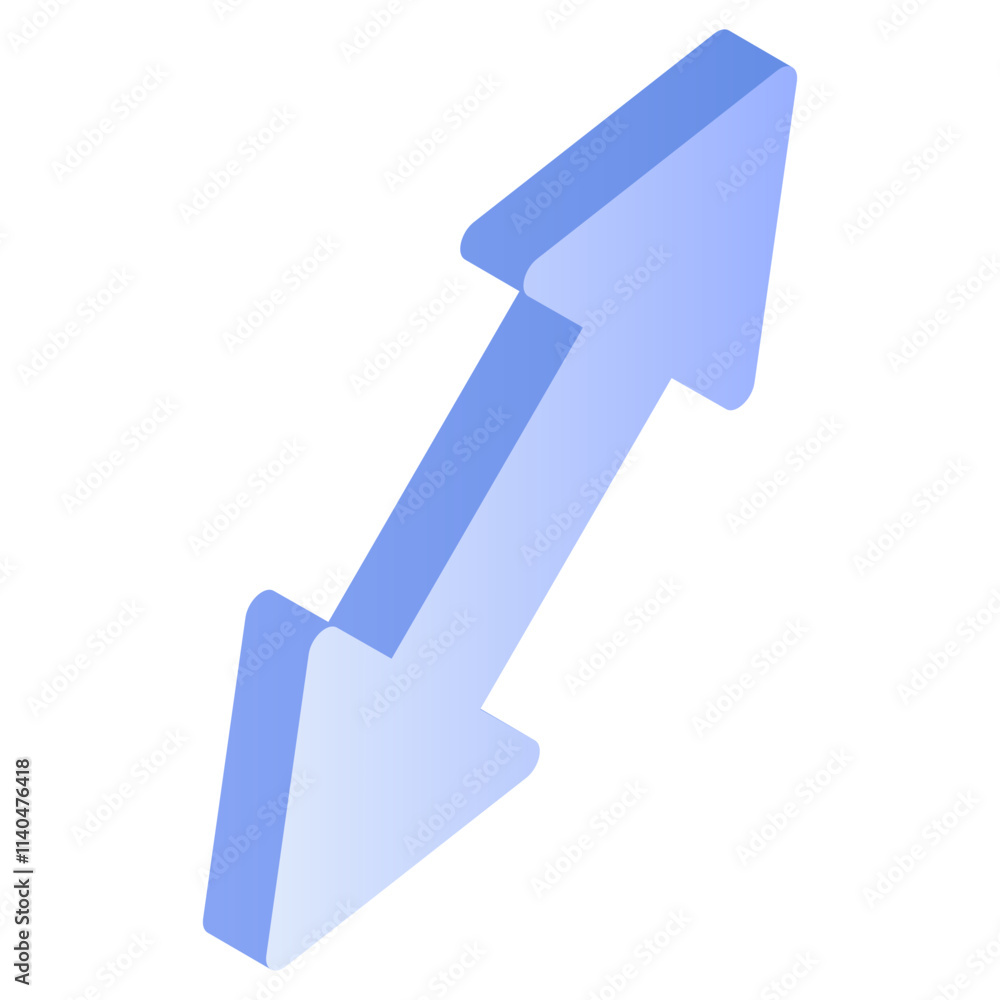 Editable isometric design of double Head arrows Editable isometric design of double Head arrows