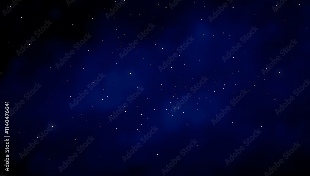 Golden Lights Scattered Across a Deep Blue Night Sky Golden Lights Scattered Across a Deep Blue Night Sky