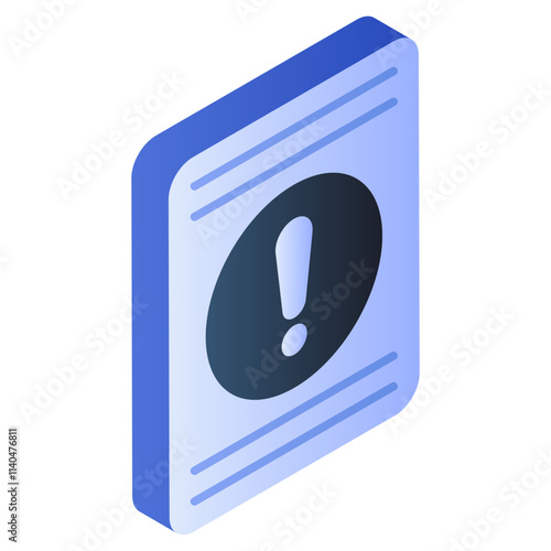 Conceptual flat isometric design icon of file error