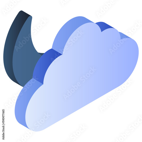 An icon design of cloudy night