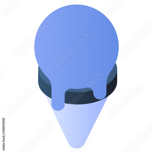 A yummy icon of ice cream cone