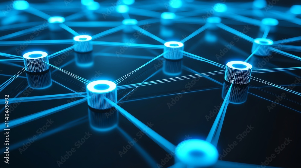 Holographic data streams interconnecting in three-dimensional space, glowing neural network pathways with translucent blue and electric white connections Holographic data streams interconnecting in three-dimensional space, glowing neural network pathways with translucent blue and electric white connections