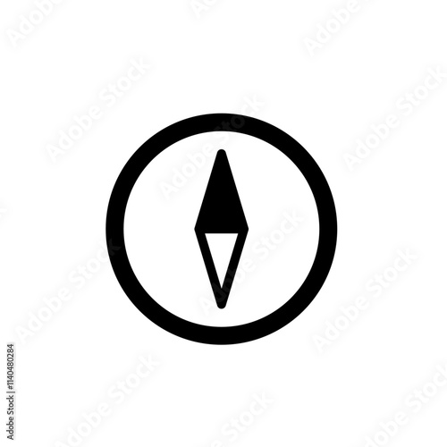 Vector black and white compass icon isolated on white background