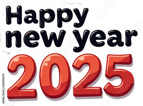 Happy new year 2025 design. With colorful truncated number illustrations