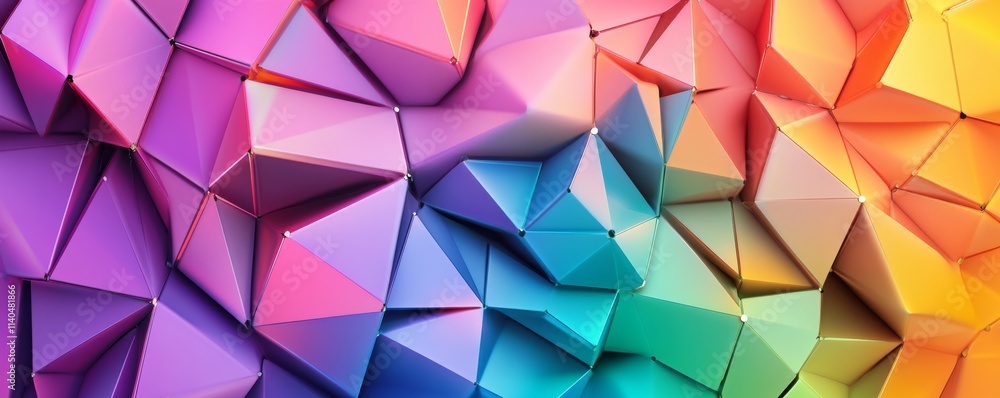 Multicolored Abstract Surface with Triangular Pyramids. Futuristic, Bright Banner. Multicolored Abstract Surface with Triangular Pyramids. Futuristic, Bright Banner.