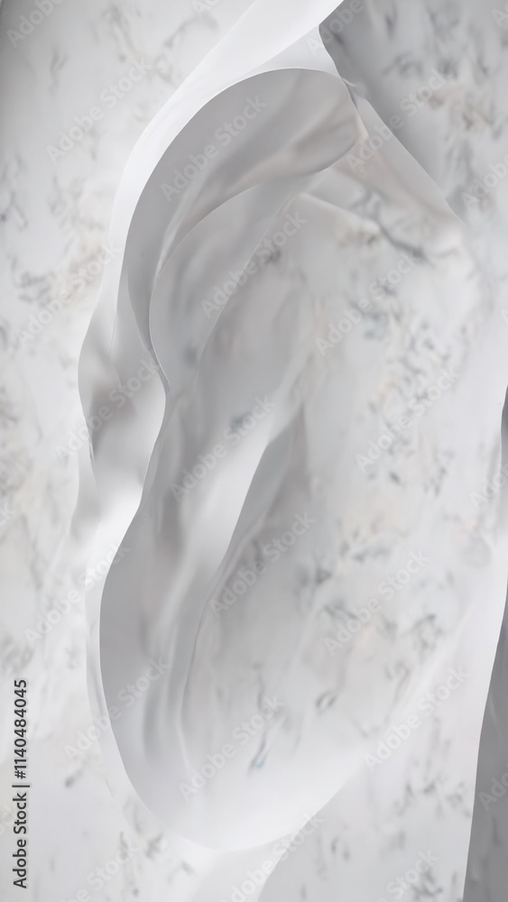 Abstract white shape with a subtle curve invites the viewer to explore its depths, gradient, subtle Abstract white shape with a subtle curve invites the viewer to explore its depths, gradient, subtle