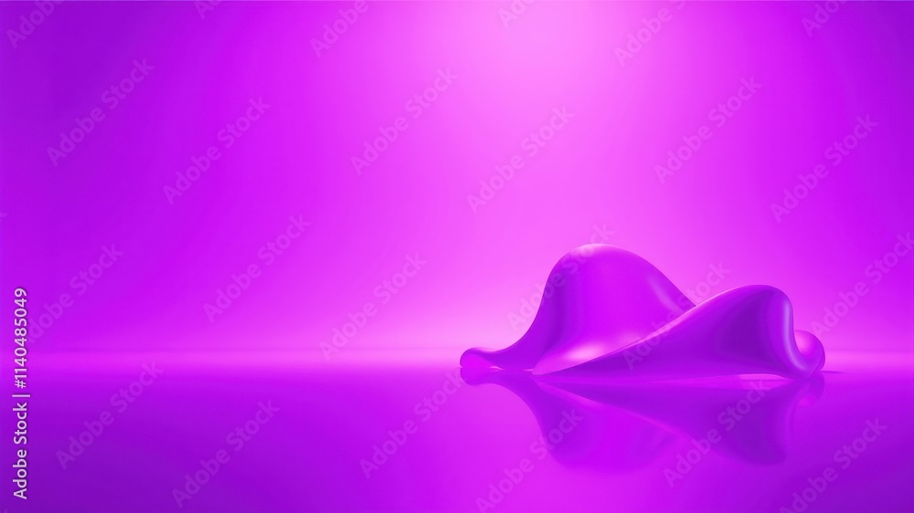 Abstract Purple Form on Reflective Surface with Gradient Background Abstract Purple Form on Reflective Surface with Gradient Background