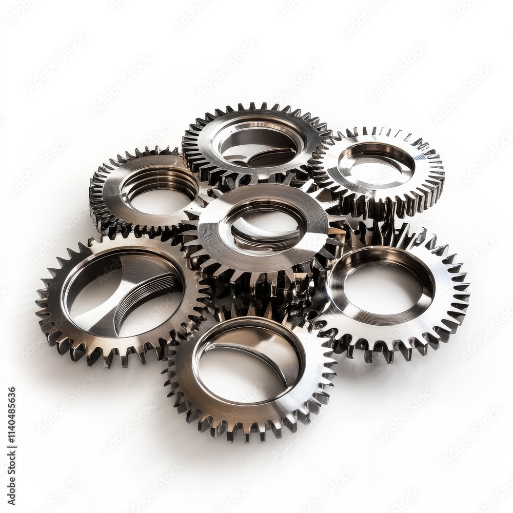 Stainless gears apart, white bg. Stainless gears apart, white bg.