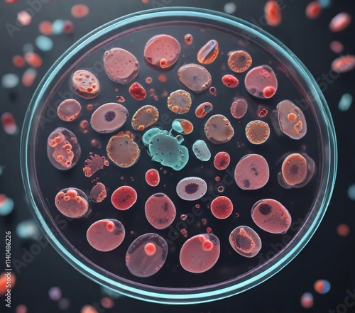 Antibiotic disc placed on petri dish with bacteria, antibiotic resistance, antibiotics photo