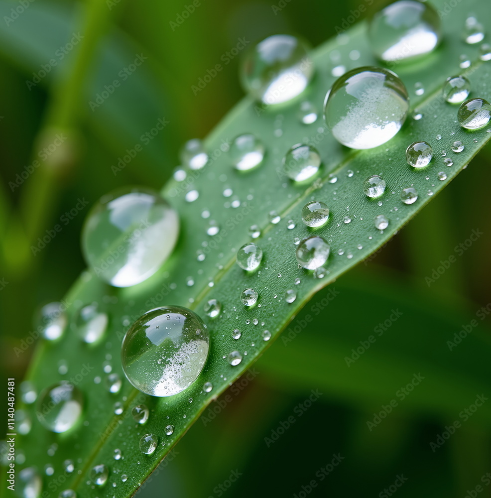 Water droplets on green leaf macro Water droplets on green leaf macro
